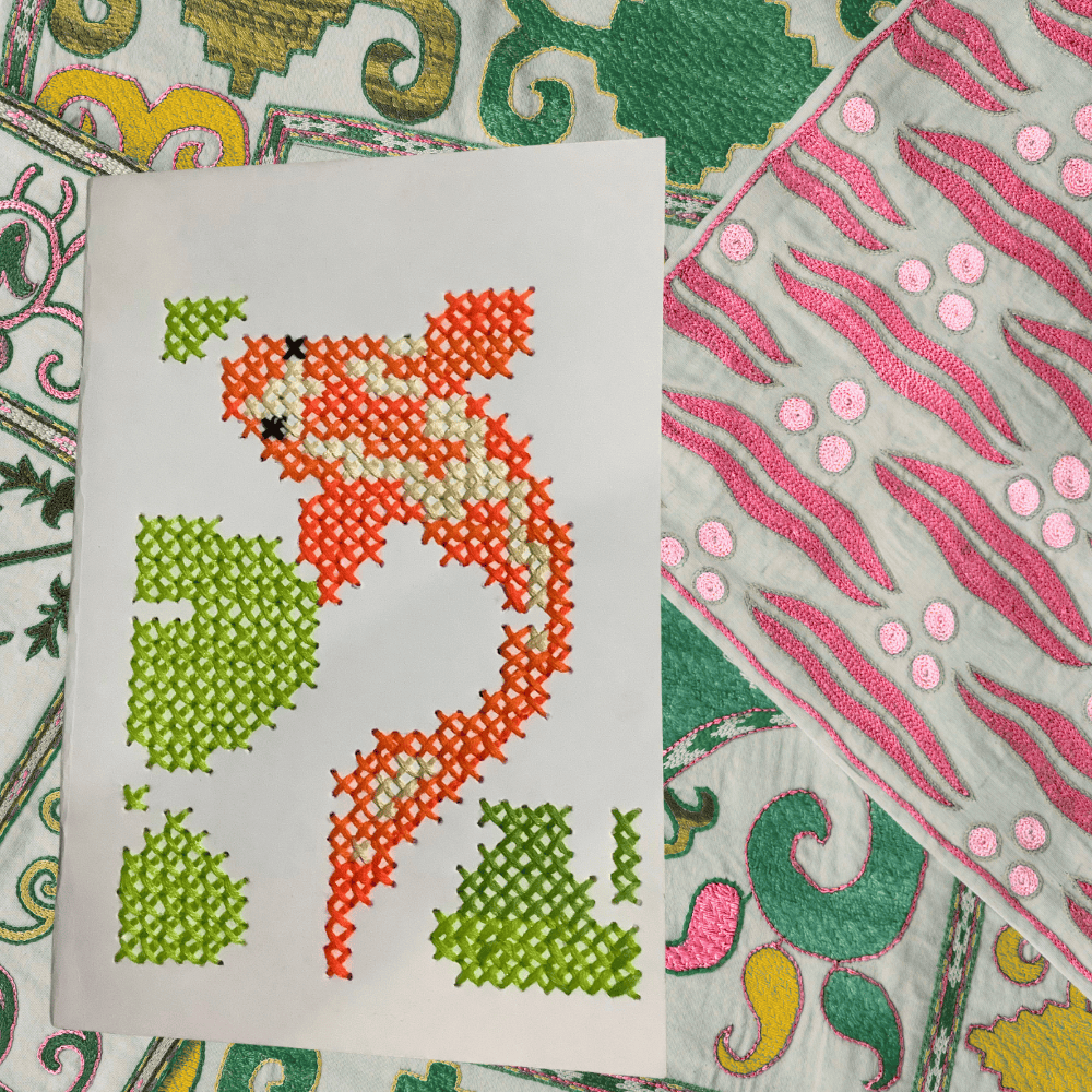 Cuaderno - Serie fauna bordada - Koi